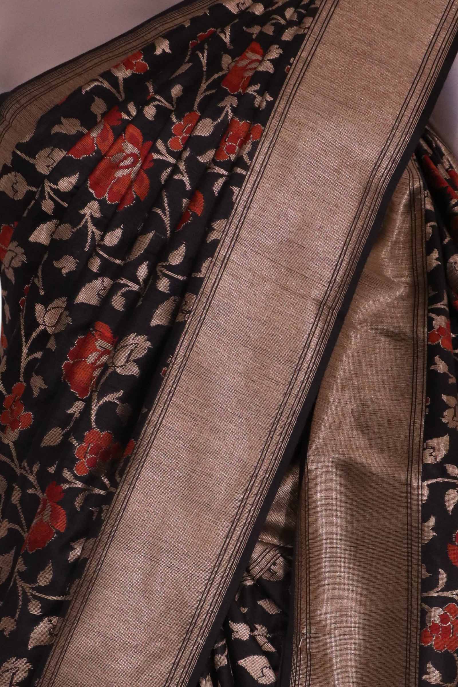 Designer Floral Handloom Tussar Silk Saree AL206539